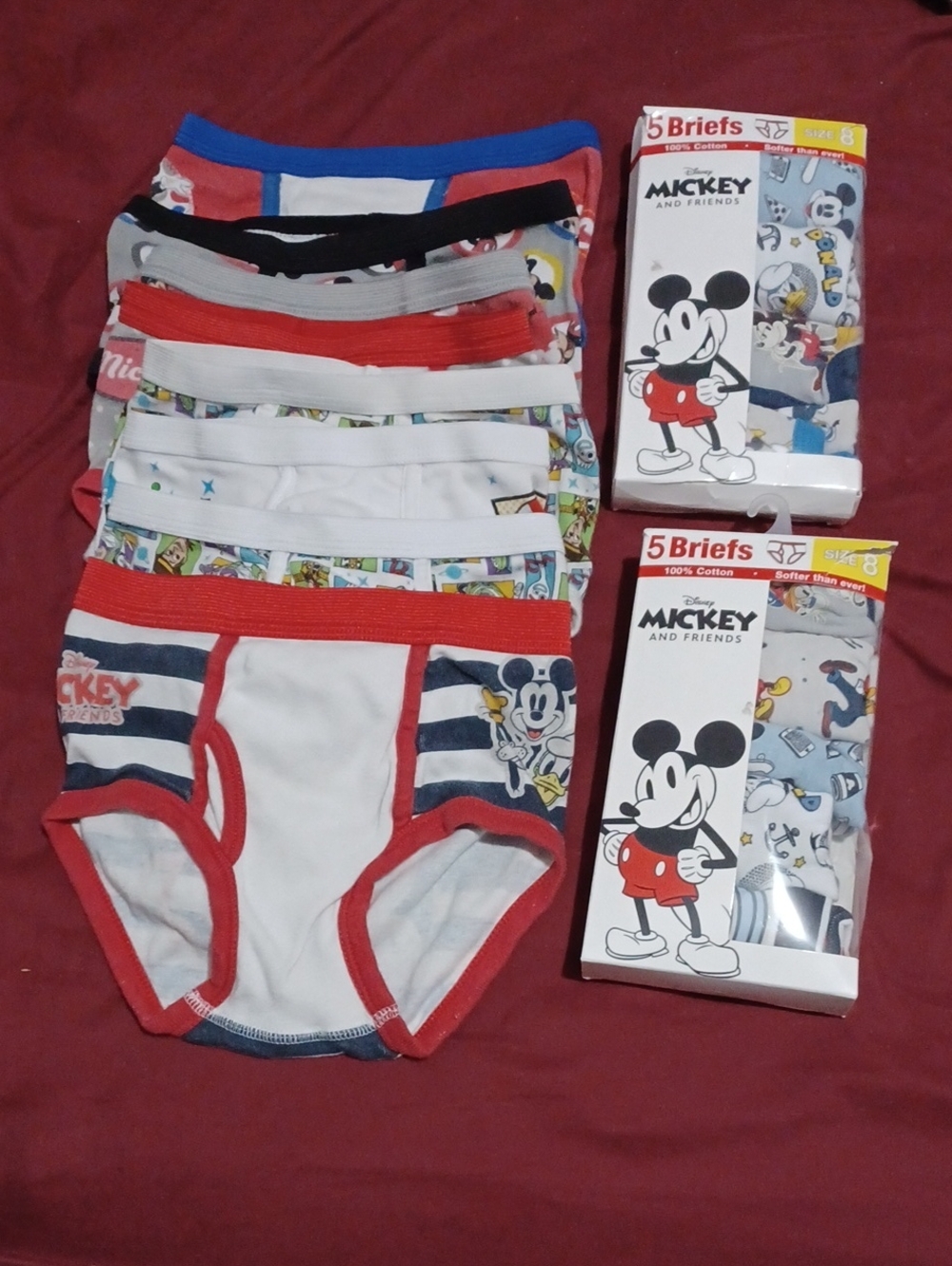 Bundle Of 17 Disney Boys Briefs Underwear Size 8